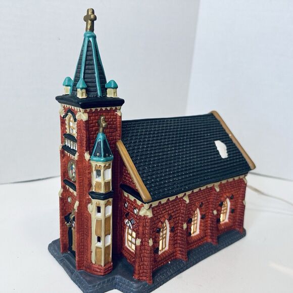 Dickens Village Collectible Porcelain Church Lighted Original Box Tested - Picture 5 of 14